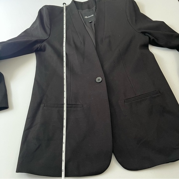 Madewell Classic Black Tribune Collarless Blazer Size 10 - Picture 10 of 11